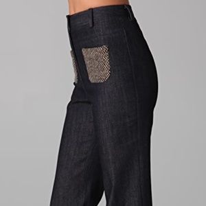 Elizabeth and James Flare Tweed front Pocket Flares  Size 8